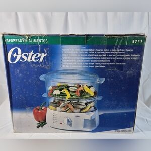 Oster 5711 Double-tiered 6.1 qt White Food Cooker Steamer New